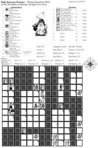 An example turn result, though there are a couple more pages after this to describe the results of the character's actions.